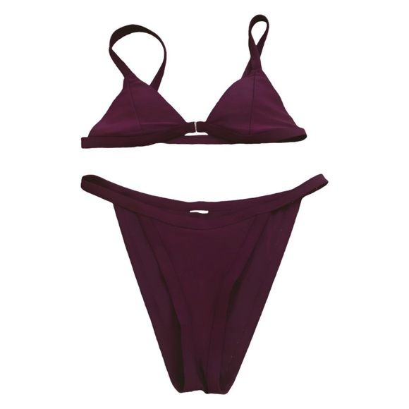 Forever 21 Women's Bikini Set –  Top & Bottom – Plum Burgundy, NWT, Size Small - Picture 3 of 10
